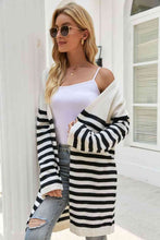 Load image into Gallery viewer, Striped Open Front Longline Cardigan