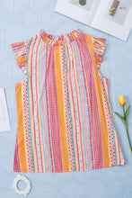 Load image into Gallery viewer, Frill Mock Neck Cap Sleeve Blouse