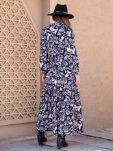 Load image into Gallery viewer, Printed Notched Neck Maxi Dress