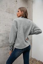 Load image into Gallery viewer, Snakeskin Print Sherpa Quarter-Zip Sweatshirt