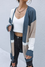 Load image into Gallery viewer, Color Block Dropped Shoulder Cardigan