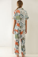 Load image into Gallery viewer, Botanical Print Button-Up Top and Pants Pajama Set