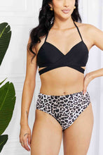 Load image into Gallery viewer, Marina West Swim Summer Splash Halter Bikini Set in Black