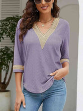Load image into Gallery viewer, V-Neck Eyelet Blouse
