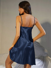 Load image into Gallery viewer, Spaghetti Strap Cowl Neck Satin Night Dress