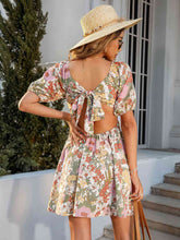 Load image into Gallery viewer, Floral Square Neck Cutout Mini Dress