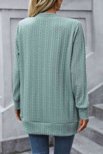 Load image into Gallery viewer, Cable-Knit Long Sleeve Cardigan with Pocket