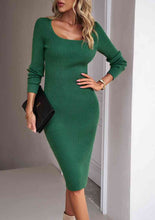 Load image into Gallery viewer, Rib-Knit Slit Sweater Dress