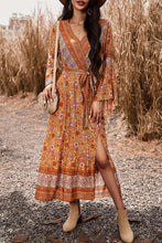 Load image into Gallery viewer, Bohemian Surplice Neck Slit Dress