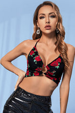 Load image into Gallery viewer, Floral Gathered Detail Halter Neck Bralette