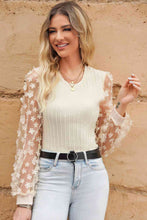 Load image into Gallery viewer, Double Take Textured Applique Long Sleeve Blouse