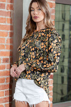 Load image into Gallery viewer, Printed Butterfly Sleeve Tie Neck Blouse