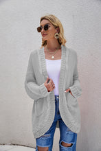 Load image into Gallery viewer, Cable-Knit Curved Hem Open Front Cardigan