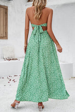 Load image into Gallery viewer, Smocked Slit Tied Printed Dress