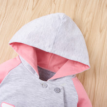 Load image into Gallery viewer, Baby Girl I HEART Raglan Sleeve Hooded Jumpsuit