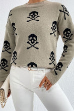 Load image into Gallery viewer, Graphic Mock Neck Dropped Shoulder Sweater