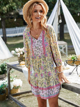 Load image into Gallery viewer, Bohemian Tassel Tie Tiered Dress