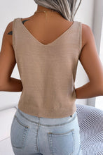 Load image into Gallery viewer, Decorative Button Mixed Knit Tank