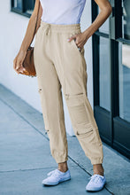 Load image into Gallery viewer, Drawstring Zipper Detail Joggers with Pockets