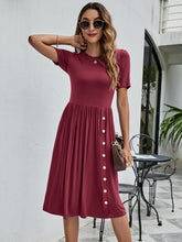 Load image into Gallery viewer, Button Detail Tee Dress with Pockets