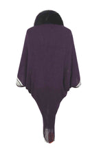 Load image into Gallery viewer, Striped Fringe Detail Long Sleeve Poncho