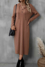 Load image into Gallery viewer, Buttoned Long Sleeve Hooded Dress
