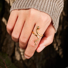 Load image into Gallery viewer, Snake Shape 18K Gold-Plated Bypass Ring