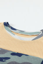 Load image into Gallery viewer, Camouflage Color Block Waffle Knit Pullover