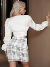 Load image into Gallery viewer, Plaid Decorative Button Mini Skirt