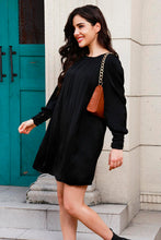 Load image into Gallery viewer, Ruched Round Neck Long Sleeve Mini Dress