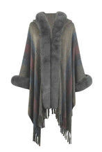Load image into Gallery viewer, Color Block Fringe Detail Poncho