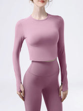 Load image into Gallery viewer, Round Neck Long Sleeve Active T-Shirt