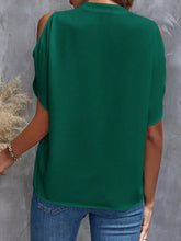 Load image into Gallery viewer, Notched Cold Shoulder Blouse