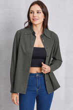 Load image into Gallery viewer, Collared Neck Button Up Denim Top