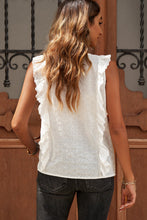 Load image into Gallery viewer, Ruffle Trim Round Neck Sleeveless Top