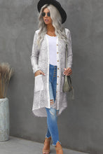Load image into Gallery viewer, Striped Leopard Patchwork Duster Cardigan with Pockets