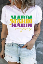Load image into Gallery viewer, Plus Size MARDI GRAS Round Neck T-Shirt