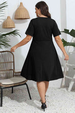 Load image into Gallery viewer, Plus Size Round Neck Openwork Dress