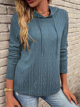 Load image into Gallery viewer, Cable-Knit Drawstring Hooded Knit Top