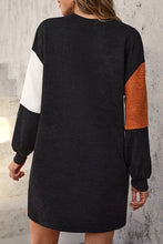 Load image into Gallery viewer, Color Block Dropped Shoulder Mini Dress