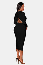 Load image into Gallery viewer, Zip Up Cutout Drawstring Detail Dress