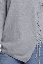 Load image into Gallery viewer, Lace-Up Slit Knit Top