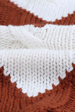 Load image into Gallery viewer, Woven Right Chevron Cable-Knit V-Neck Tunic Sweater