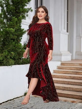 Load image into Gallery viewer, Plus Size Ruffle Hem High-Low Dress