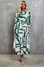 Load image into Gallery viewer, Tie-Waist Printed Button Up Dress