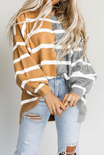 Load image into Gallery viewer, Striped Dropped Shoulder Round Neck Blouse