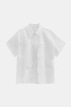 Load image into Gallery viewer, Cutout Pointed Collar Button Front Shirt