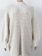 Load image into Gallery viewer, Mock Neck Dropped Shoulder Sweater Dress