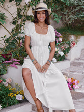 Load image into Gallery viewer, Ruffled Square Neck Short Sleeve Dress