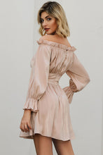 Load image into Gallery viewer, Off-Shoulder Frill Trim Mini Dress